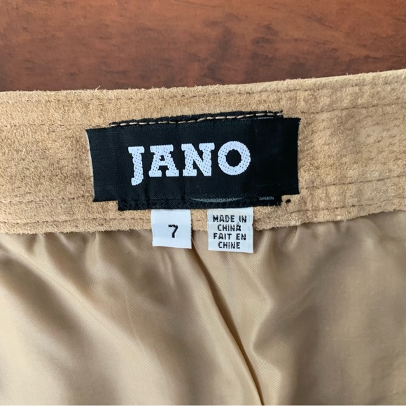 Jano Size 7 Tan Suede Pencil Skirt - Picture 7 of 10